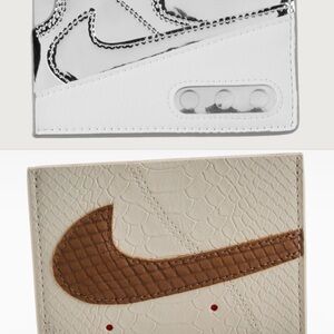 Nike Metallic Silver and Cream Card Holder